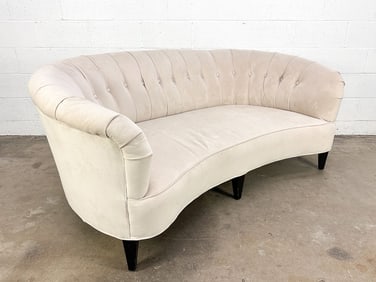 Old Hickory Tannery Anastacia Pearl Faux Suede Cream Sofa Couch