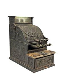 Antique National Cash Register, Ornate Cast Metal