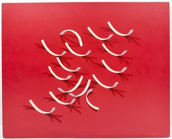 Manuel Hughes (b. 1938) Oil on Canvas, Ribbonscape 1