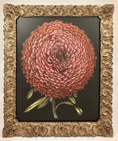 Framed Dahlia Lithograph on Paper
