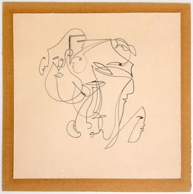 Dele, Graphite on Paper, Abstract Faces, 1991