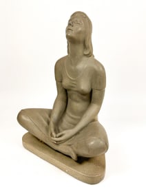 Betti Richard (1916-2005) Midcentury Plaster Sculpture, Meditating Woman