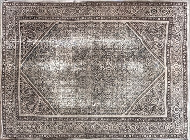 Vintage Distressed Persian Rug 13.5 x 10.75'