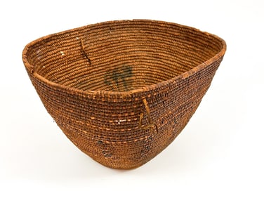 Salish Thompson River Embarkated Oval Basket, Northwest Coast American Indian