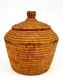 Aleut Basket with Lid, Mid 20th Century, Indigenous/First Nation