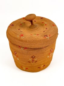 Aleut Basket with Lid, Mid 20th Century, Indigenous/First Nation
