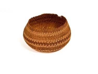 Klamath Woven Basket with Band Design, Oregon American Indian