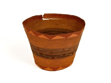 Klamath Woven Basket, Geometric Design, Mid 20th Century, Oregon American Indian