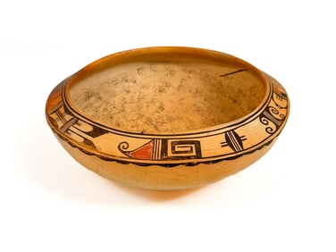 Hopi Polychrome Pottery Bowl, Early 20th Century, Southwest American Indian