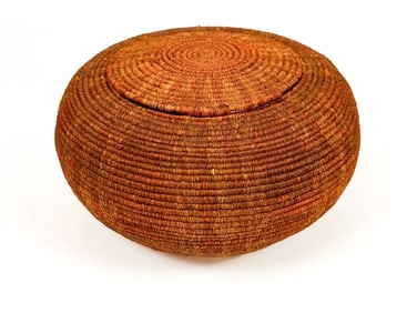 Soboba Lidded Basket, Mid 20th Century, Southern California American Indian