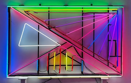 80's Abstract Art Vintage Inspired Neon Sign
