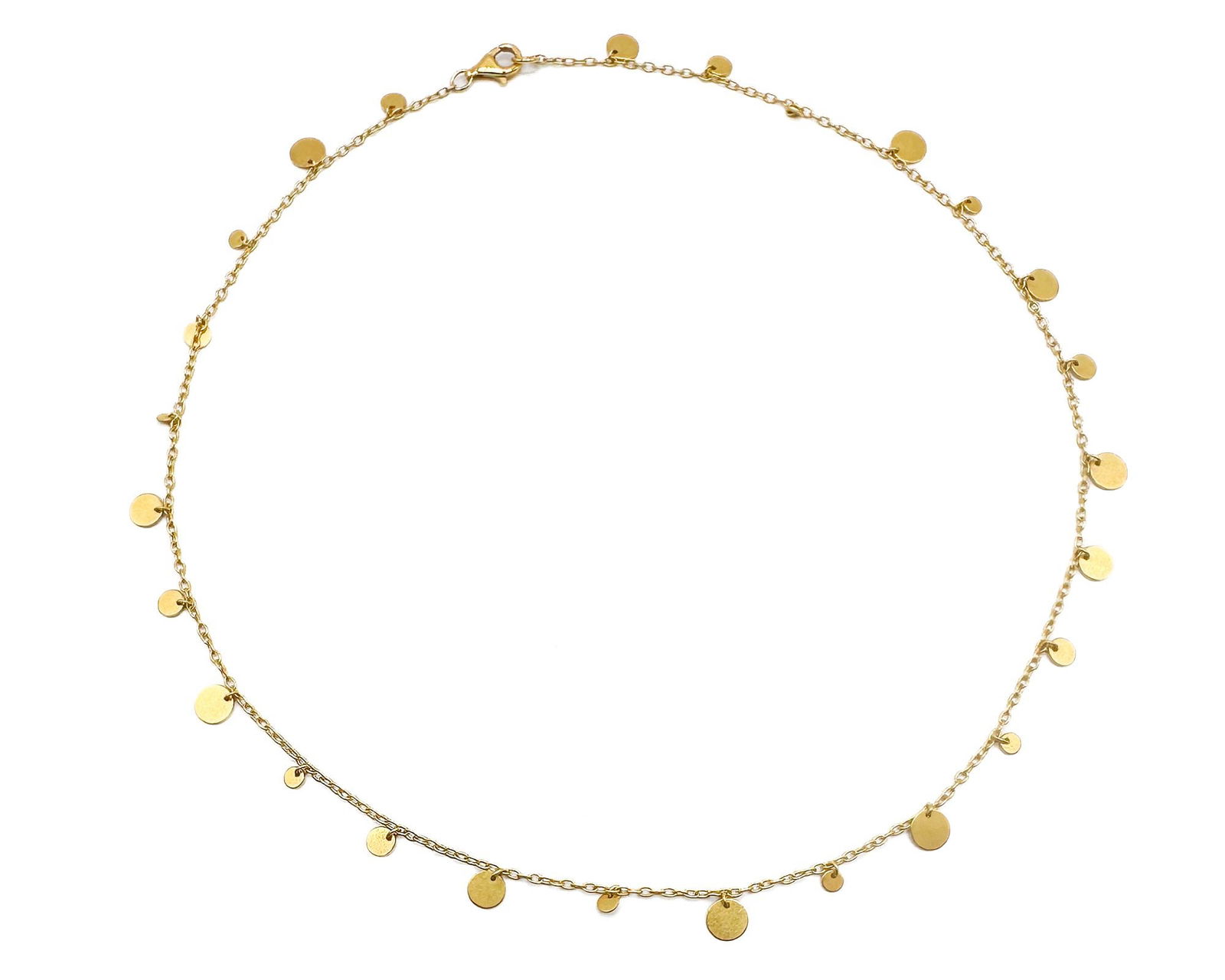 23K Gold Disk Chain Necklace with 14K Clasp (1 of 4)