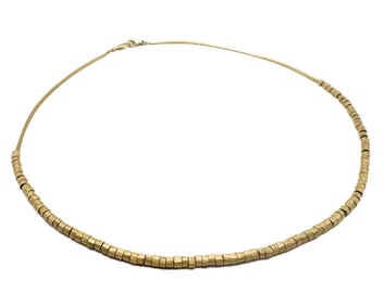 H. Stern 18K Yellow Gold Hammered Barrel Necklace