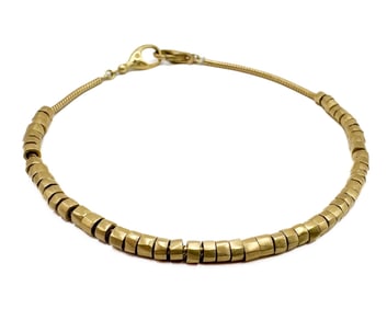 H. Stern 18K Yellow Gold Hammered Barrel Link Bracelet