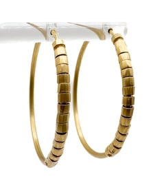 H. Stern 18K Yellow Gold Hammered Barrel Hoop Earrings