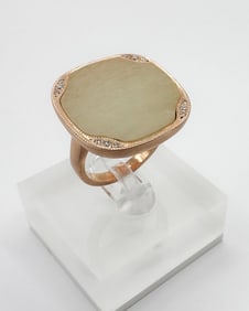 Irene Neuwirth 14K Rose Gold Stone & Diamond Cocktail Ring, Size 8.5