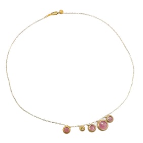 Ila & I 14K Yellow Gold Pink Sapphire & Diamond Necklace