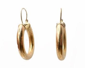 14K Yellow Gold Hoop Earrings