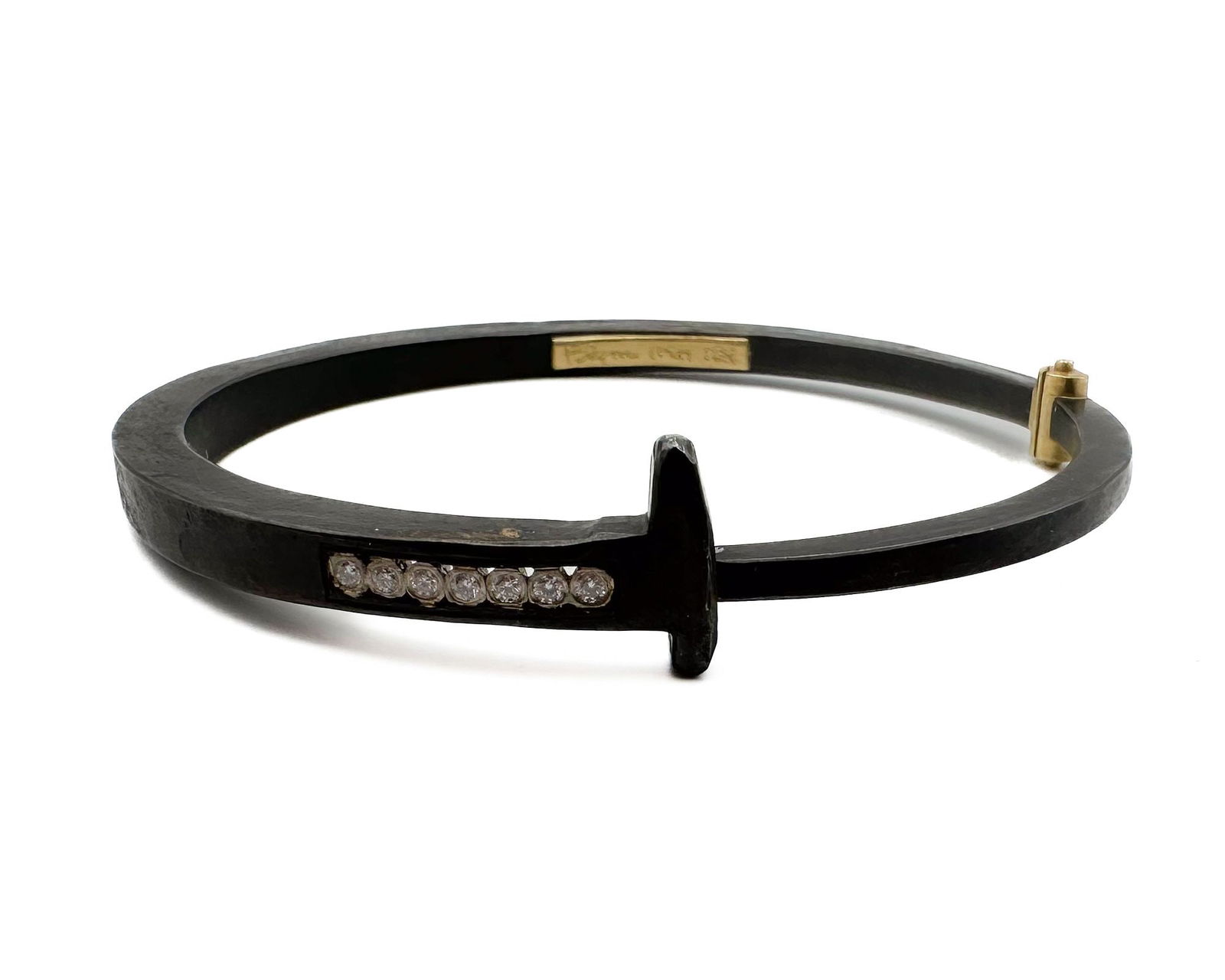 Pat Flynn Diamond Tail Nail Bracelet with Platinum & 18K Gold (1 of 4)