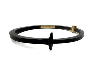 Pat Flynn Iron Nail Bangle Bracelet With Diamond Accent