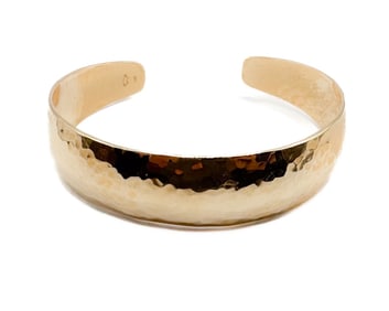 The Golden Bear 14K Yellow Gold Hammered Cuff Bracelet