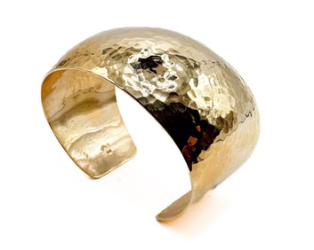 The Golden Bear 14K Yellow Gold Medium Hammered Cuff Bracelet