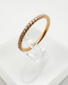 Mandrel Studio 18K Rose Gold Diamond Eternity Band, Size 6.25