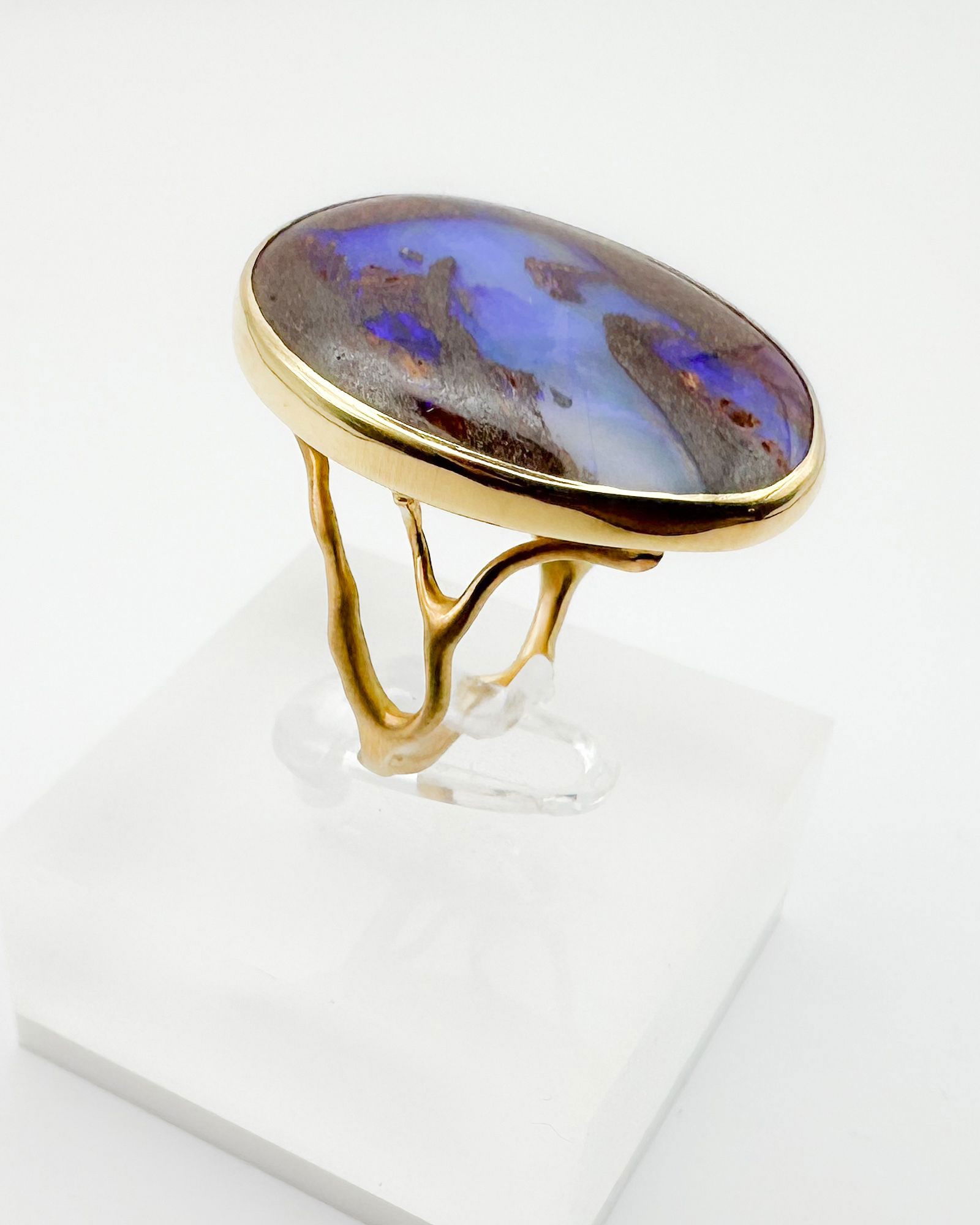 Annette Ferdinandsen 18K Yellow Gold Boulder Opal Ring, Size 8.5 (1 of 4)