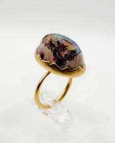 Annette Ferdinandsen 18K Yellow Gold Boulder Opal Ring, Size 5.75