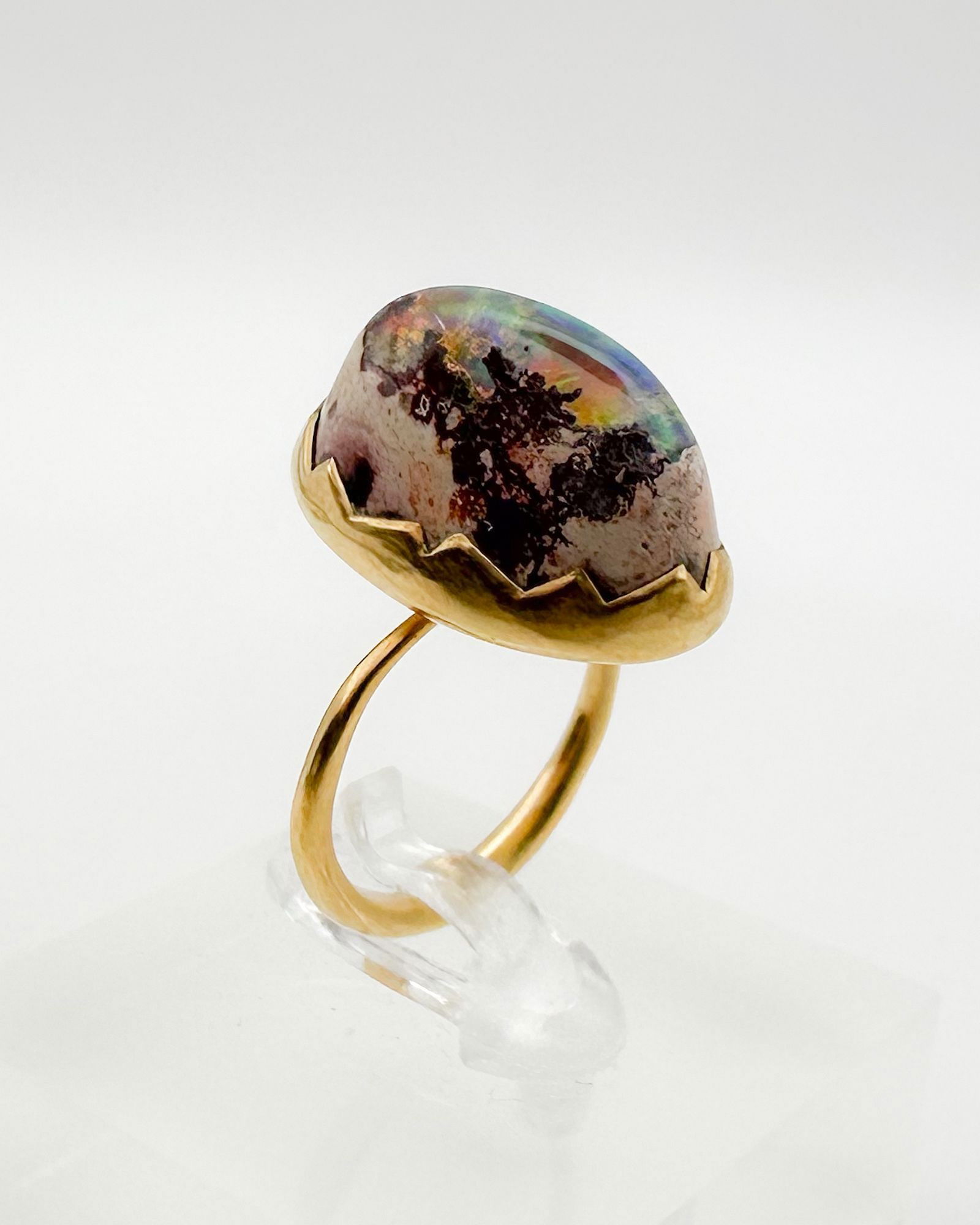 Annette Ferdinandsen 18K Yellow Gold Boulder Opal Ring, Size 5.75 (1 of 3)