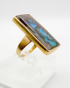 Annette Ferdinandsen 18K Yellow Gold Boulder Opal Ring, Size 10