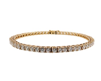 14K Yellow Gold Diamond Tennis Bracelet