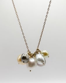 Ten Thousand Things 18K Gold Tahitian Pearl Cluster Necklace
