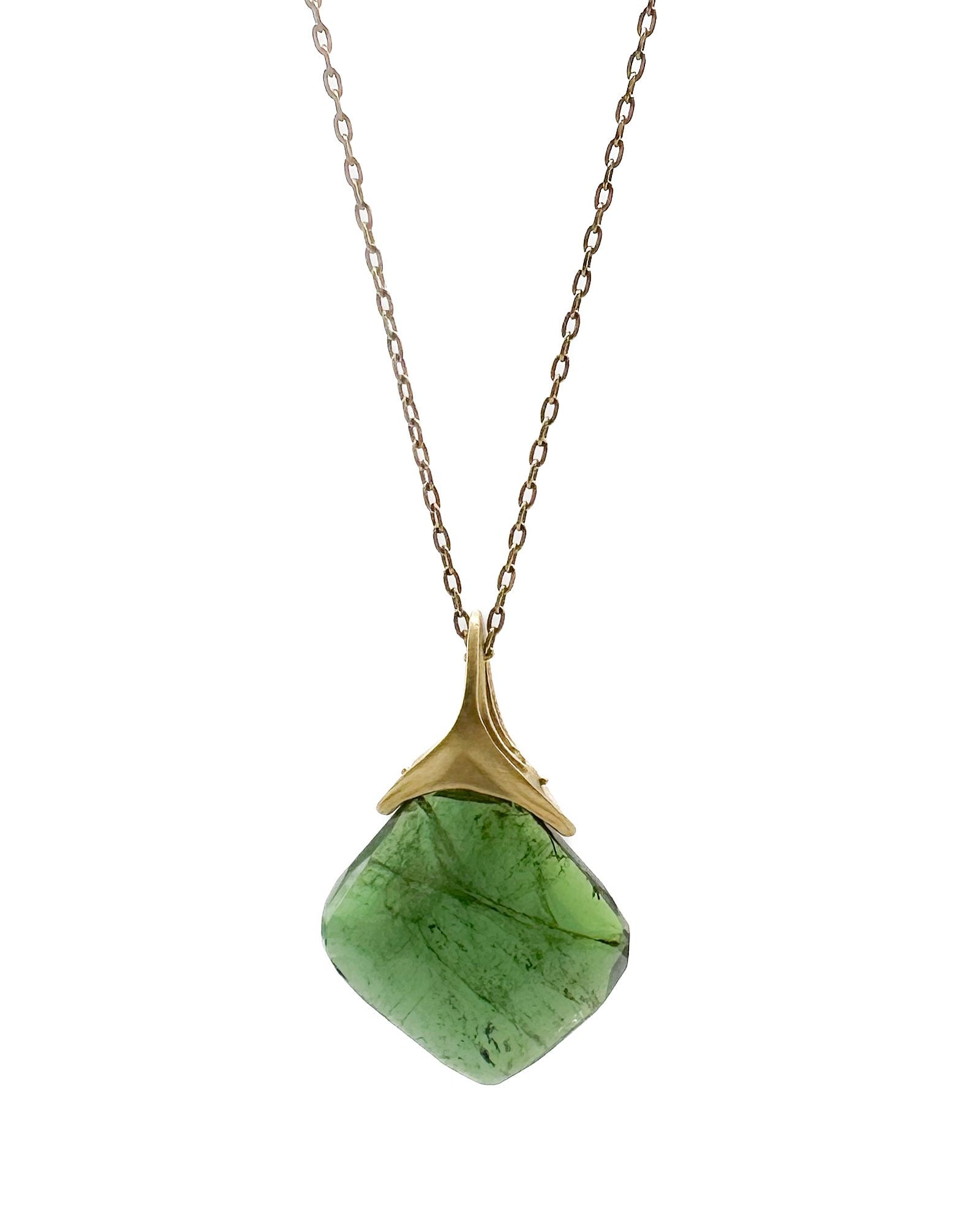 Ten Thousand Things 18K Yellow Gold Green Tourmaline Pendant Necklace (1 of 3)