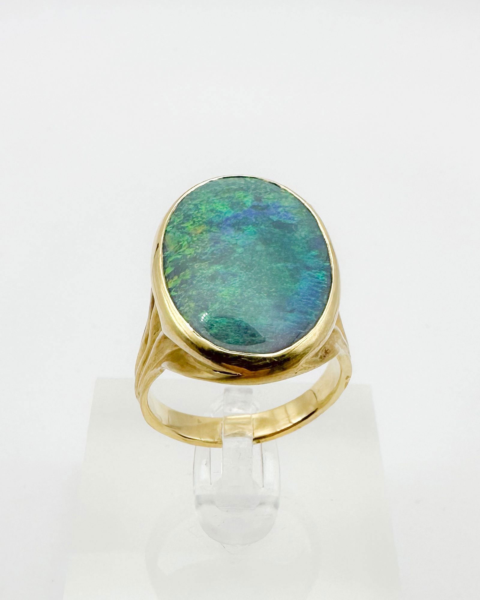 Ten Thousand Things 18K Yellow Gold Opal Cabochon Ring, Size 9.5 (1 of 4)