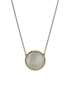 18K Yellow Gold Moonstone Pendant Necklace