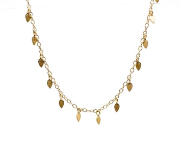 Me & Ro 18K Recycled Gold Tiny Petal Chain Necklace
