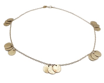 Me & Ro 10K Yellow Gold Medium Disk Charm Necklace