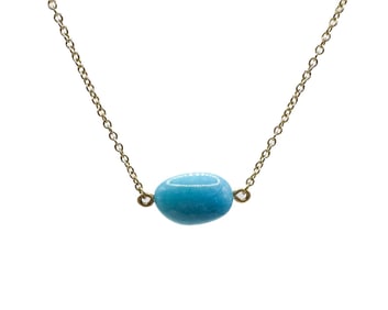 Me & Ro 18K Yellow Gold Chain Necklace With Turquoise Pendant
