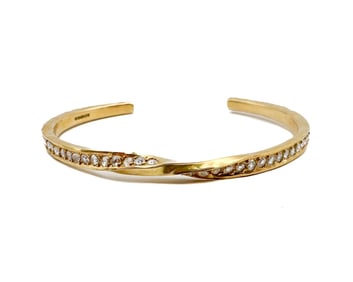 Brooke Gregson 18K Yellow Gold Diamond Twist Cuff Bracelet