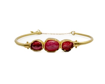 Brooke Gregson 18K Yellow Gold Pink Sapphire & Diamond Bracelet