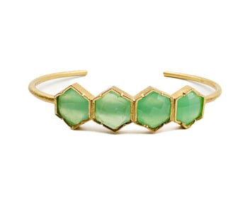 Brooke Gregson 18K Yellow Gold Four Emerald Cuff Bracelet