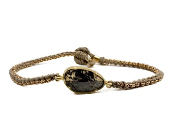 Brooke Gregson 18K Gold Diamond & Gold Silk Cord Bracelet, Approx. 1ct