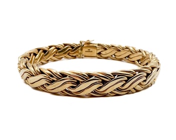 Tiffany & Co. 14K Yellow Gold Russian Weave Chain Bracelet