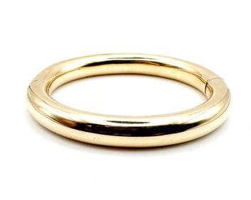 14K Yellow Gold Hinged Bangle Bracelet, Italian Made