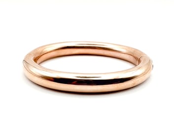 14K Rose Gold Hinged Bangle Bracelet, Italian Made