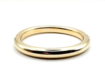 14K Yellow Gold Hinged Bangle Bracelet, Italian Made