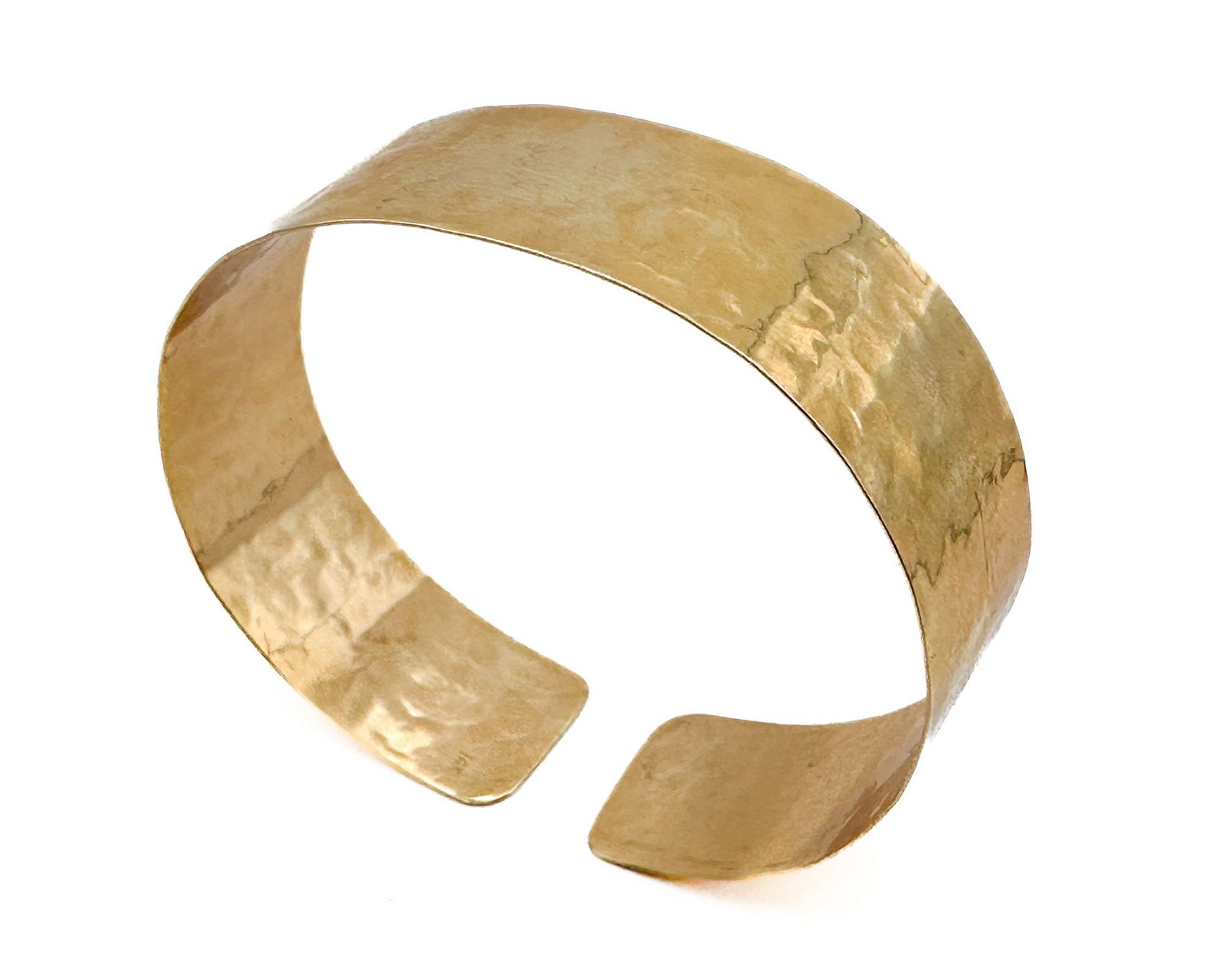 14K Yellow Gold Hammered Texture Cuff Bracelet (1 of 2)