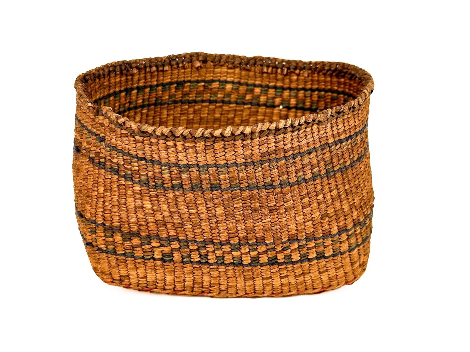 Nuu-Chah-Nulth, Woven Basket With Banded Design, Mid 20th Century, Northwest Coast American Indian (1 of 8)