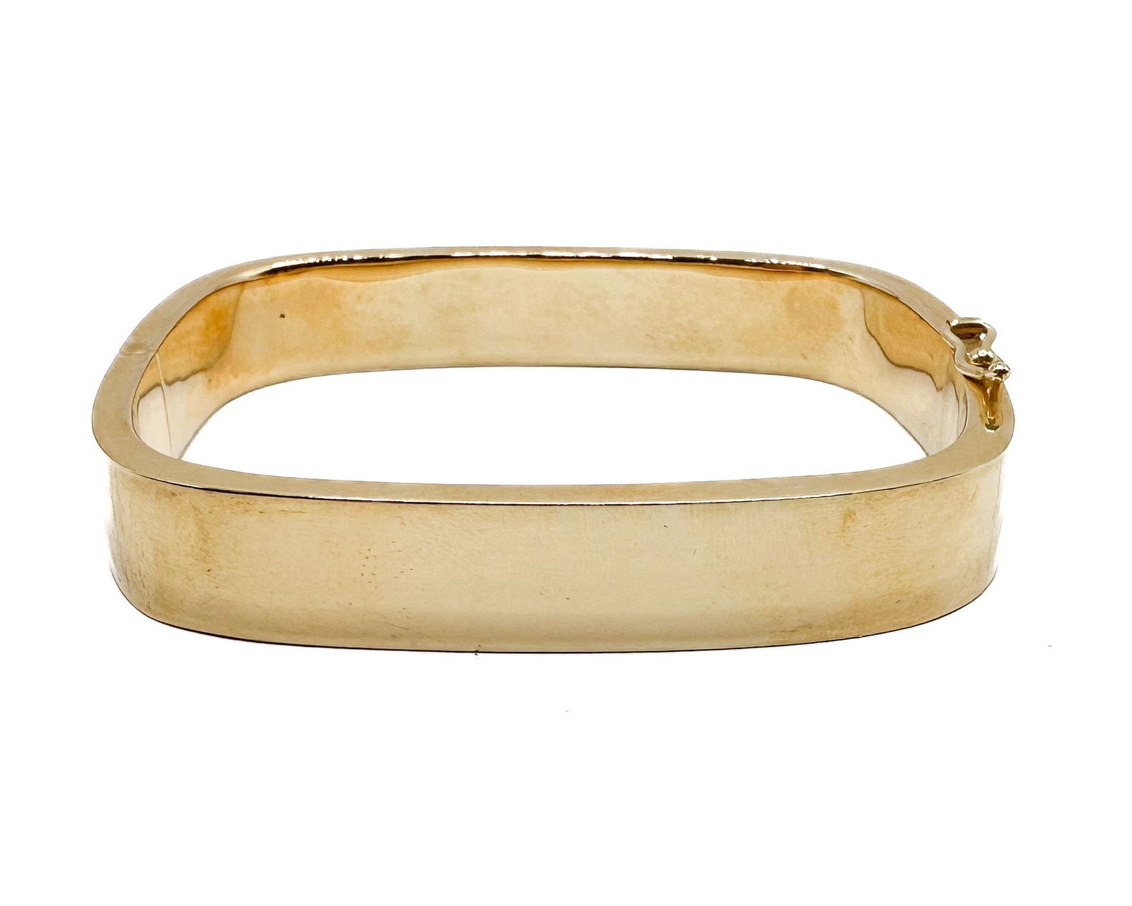 14K Yellow Gold Rectangular Bangle Bracelet - 3
